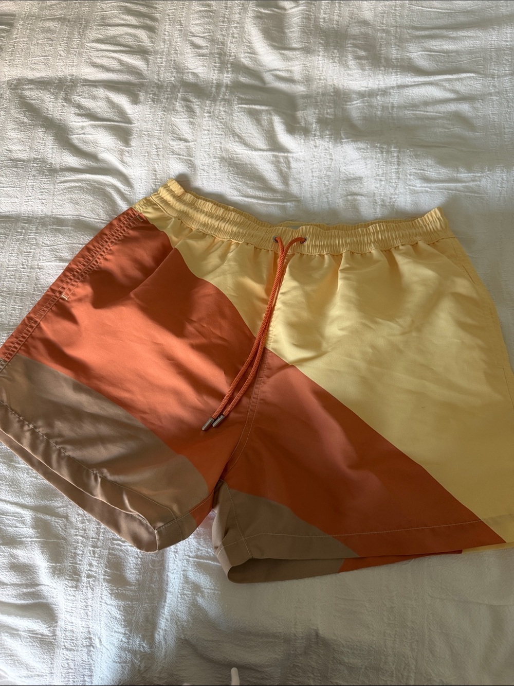 Paul Smith Yellow, Orange & Tan Colorblock Swim Trunks